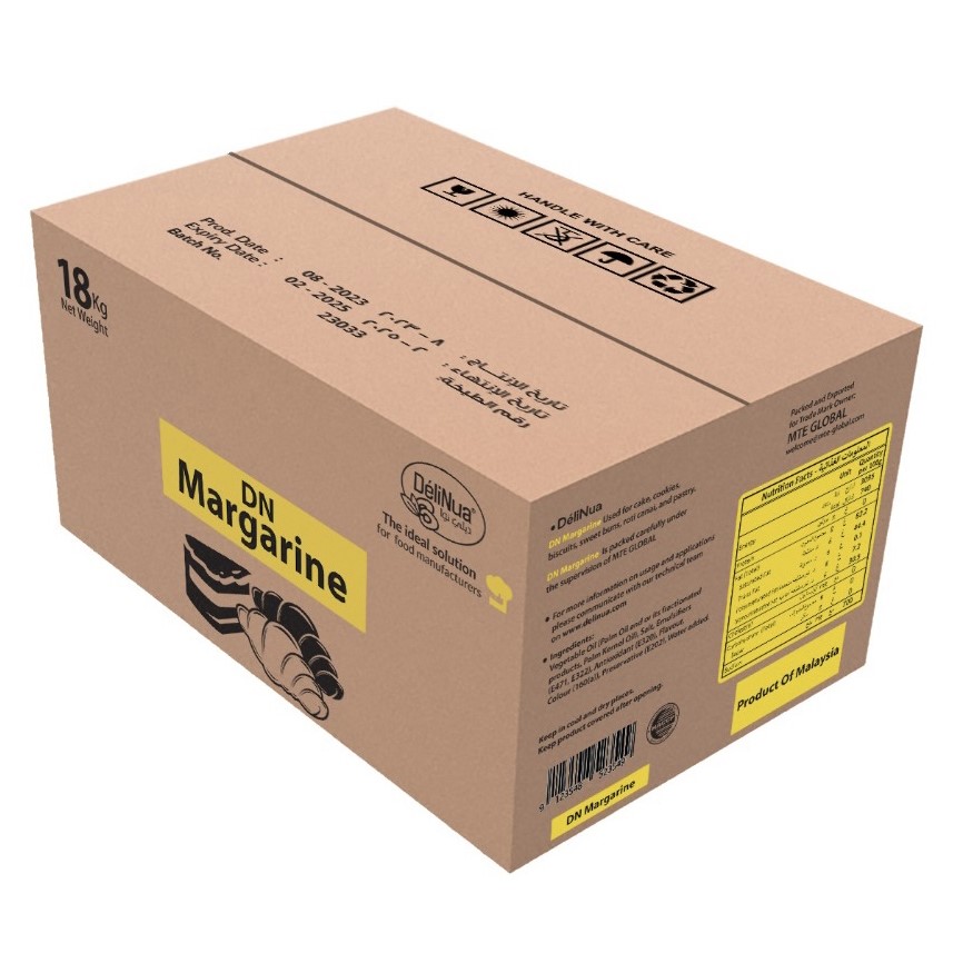 Delinua Margarine carton close.